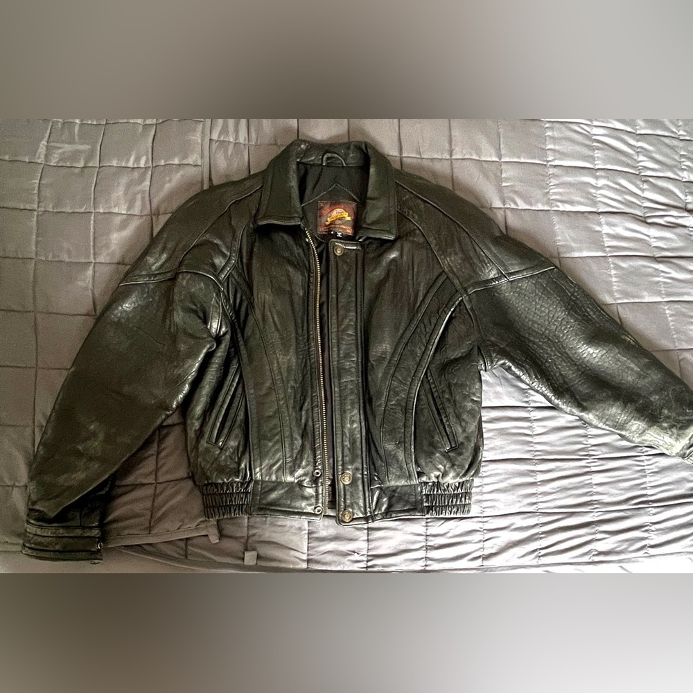 Vintage Adventure Bound Leather Jacket (size S but runs big)